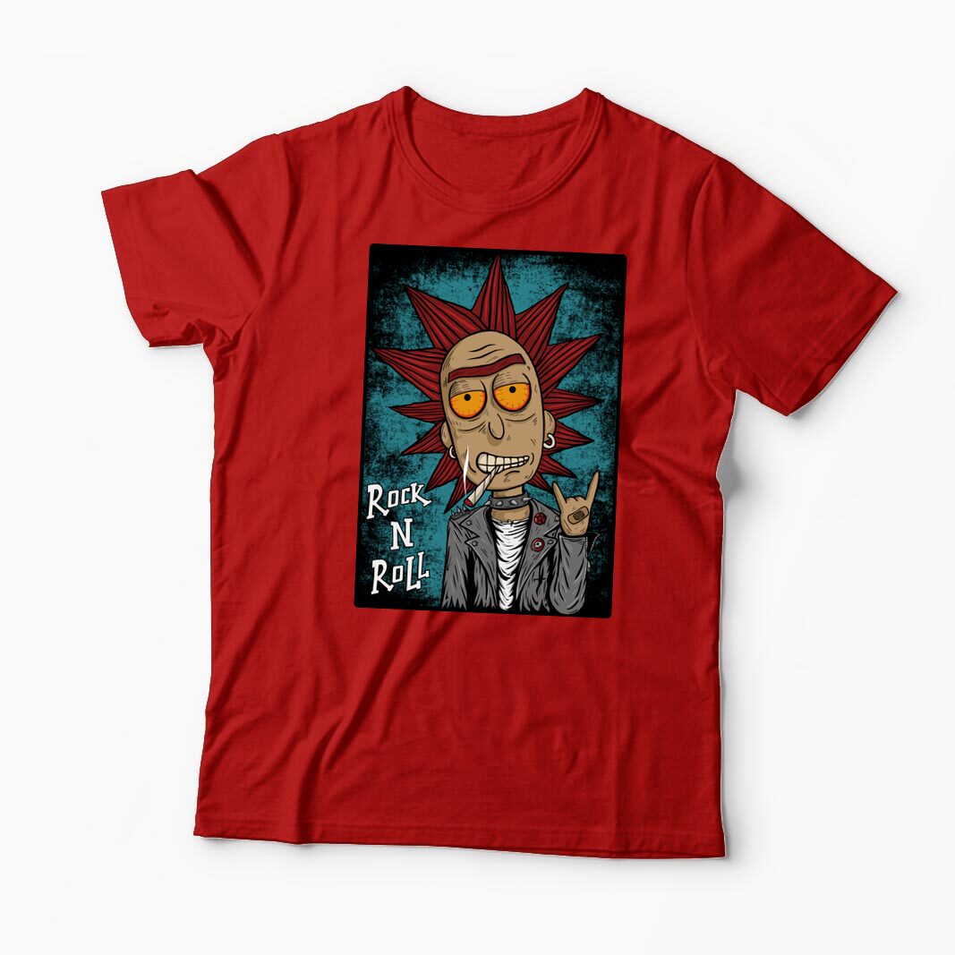 Tricou Personalizat Rick Sanchez Rock N' Roll - Bărbați-Roșu