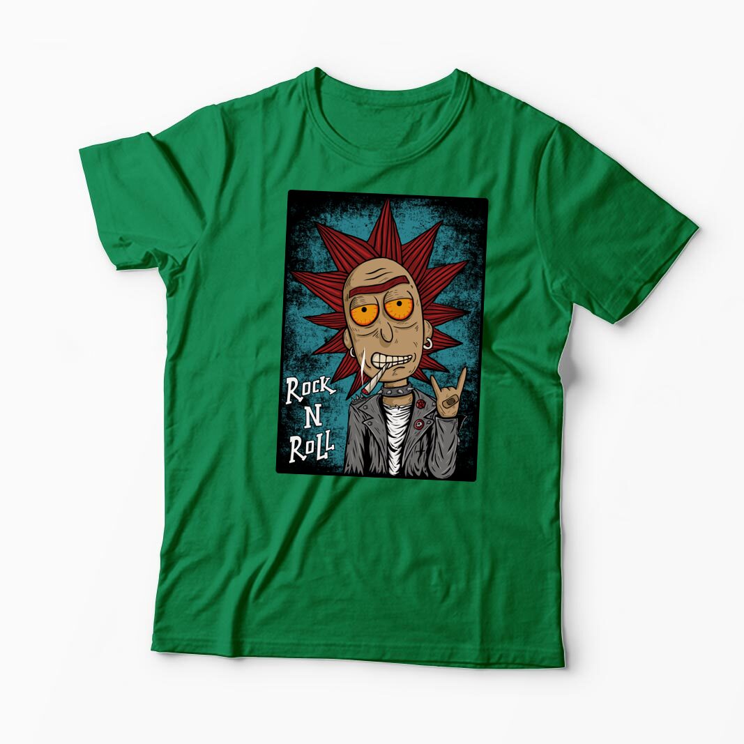 Tricou Personalizat Rick Sanchez Rock N' Roll - Bărbați-Verde