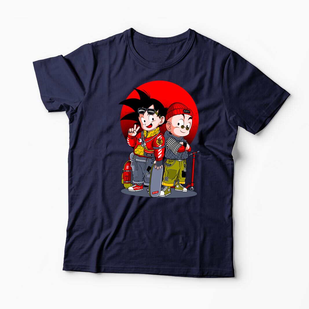 Tricou Personalizat Saiyan Son Goku & Krillin - Bărbați-Bleumarin