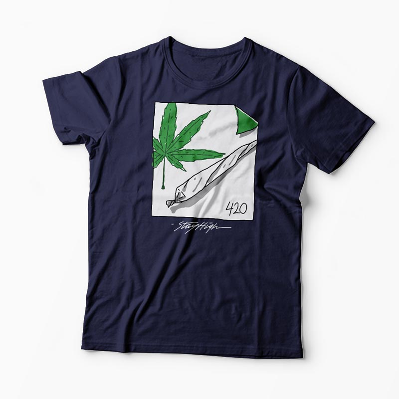 Tricou Personalizat Stay High - Bărbați-Bleumarin