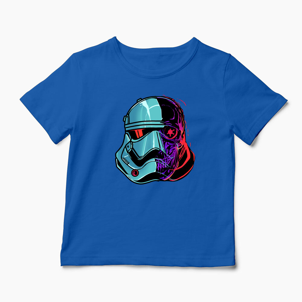 Tricou Personalizat Stormtrooper Cască & Craniu - Copii-Albastru Regal