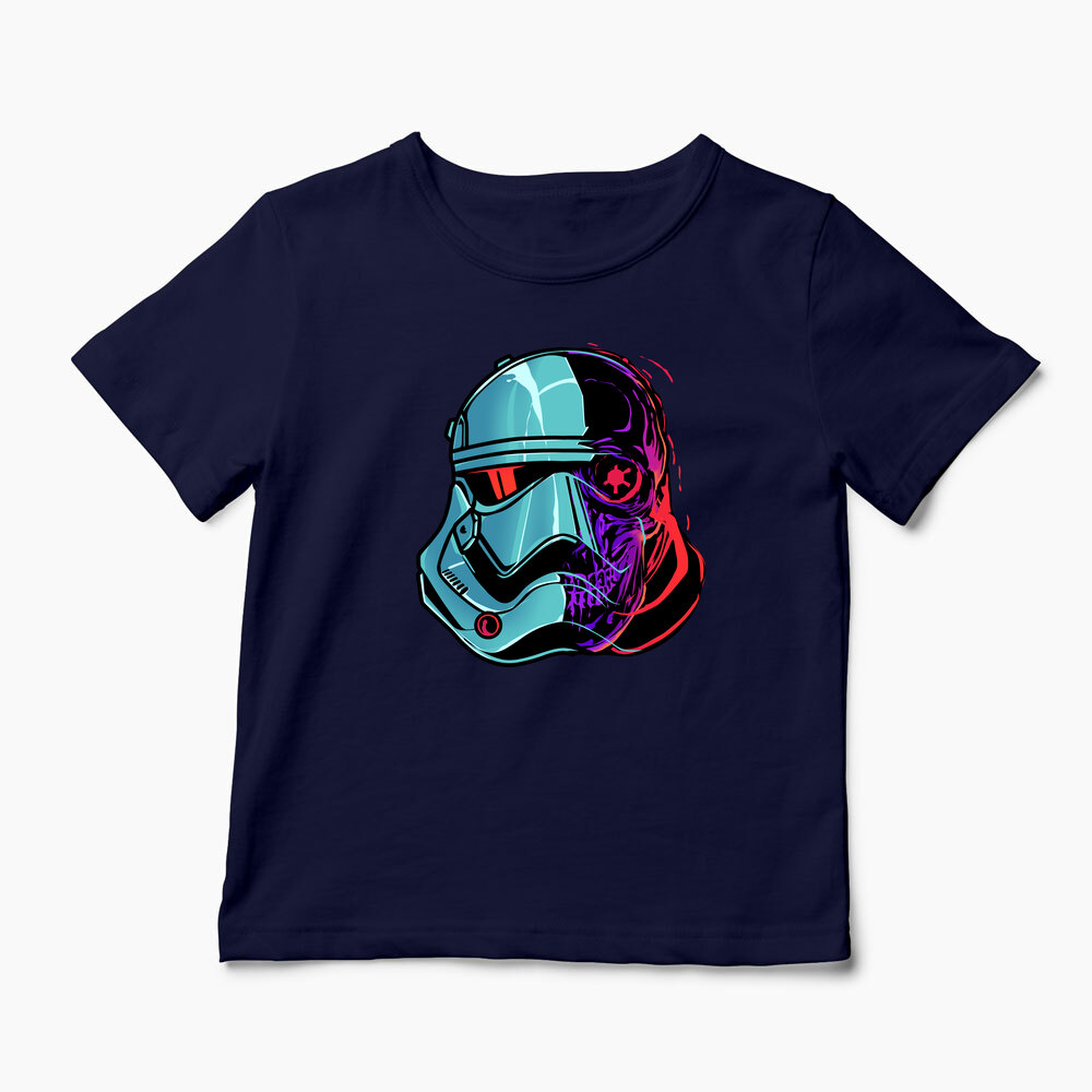 Tricou Personalizat Stormtrooper Cască & Craniu - Copii-Bleumarin