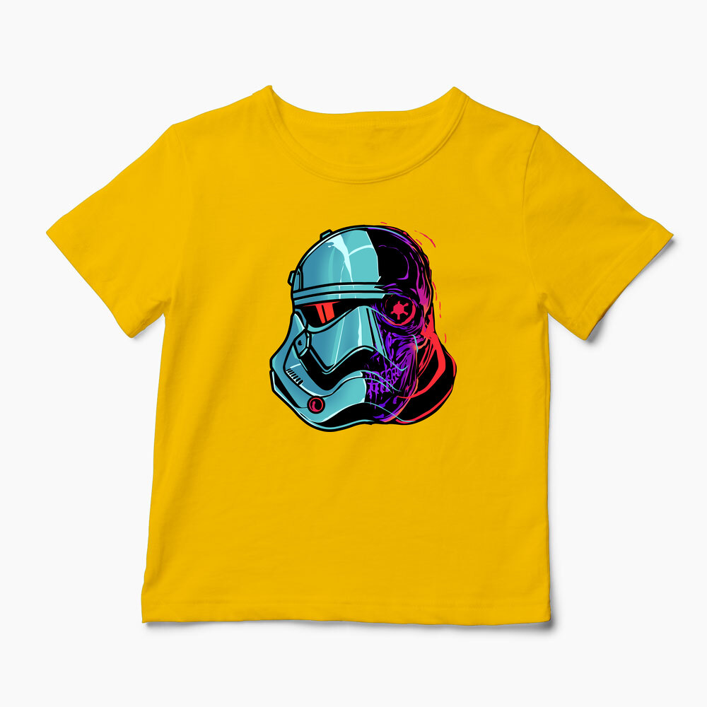 Tricou Personalizat Stormtrooper Cască & Craniu - Copii-Galben