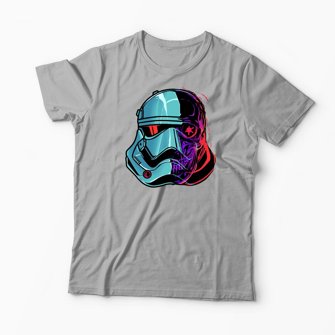 Tricou Personalizat Stormtrooper Cască & Craniu - Bărbați-Gri