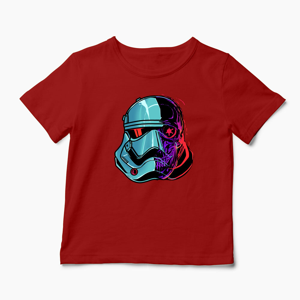 Tricou Personalizat Stormtrooper Cască & Craniu - Copii-Roșu