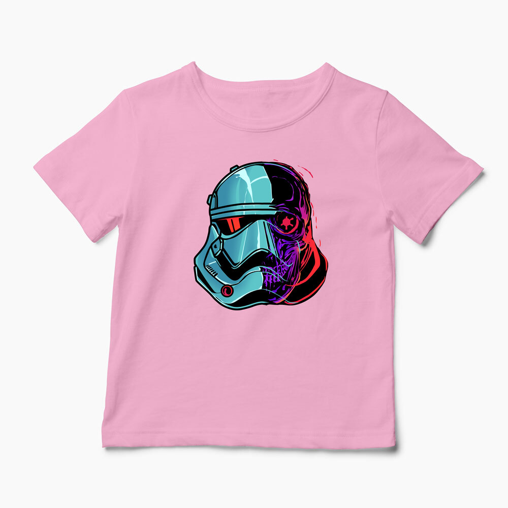 Tricou Personalizat Stormtrooper Cască & Craniu - Copii-Roz