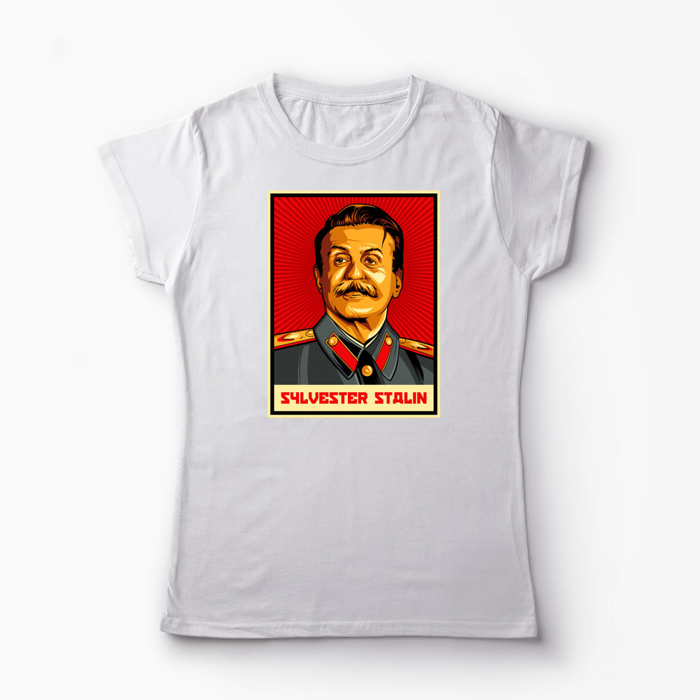 Tricou Personalizat Sylvester Stalin - Femei-Alb