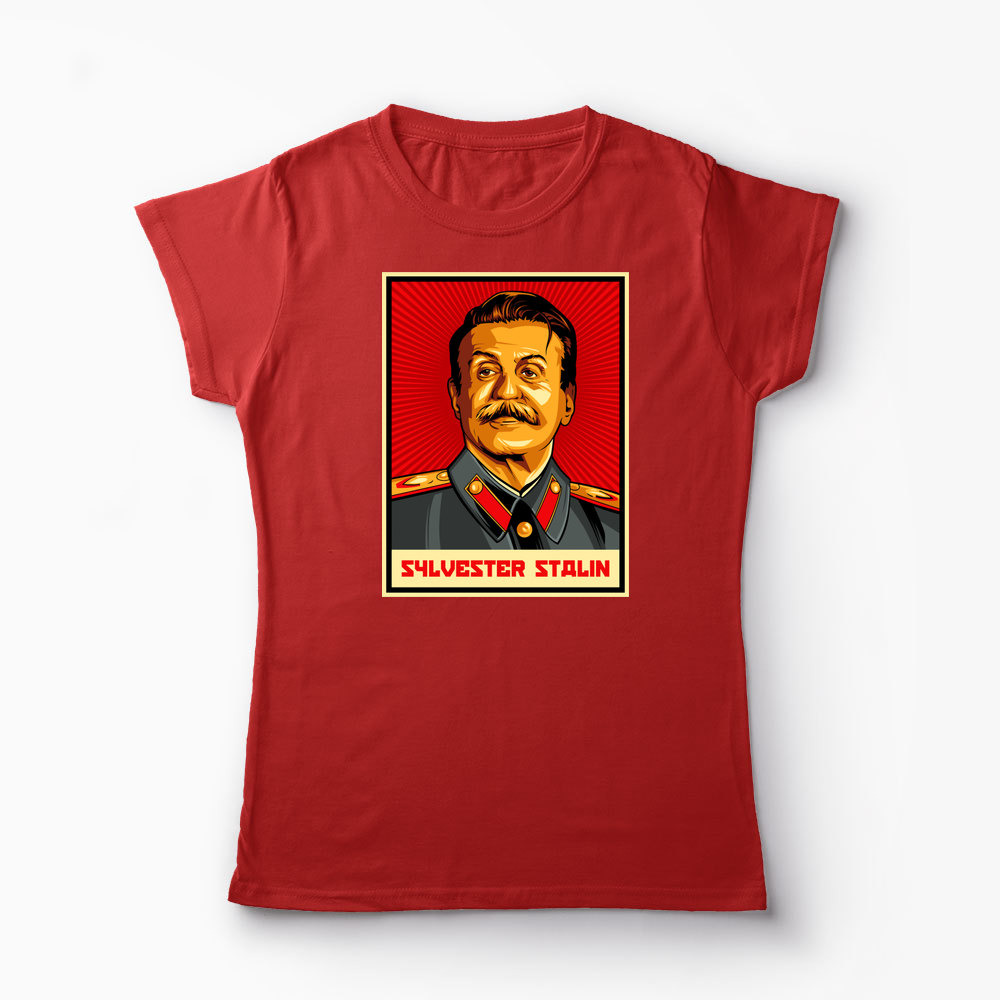 Tricou Personalizat Sylvester Stalin - Femei-Roșu