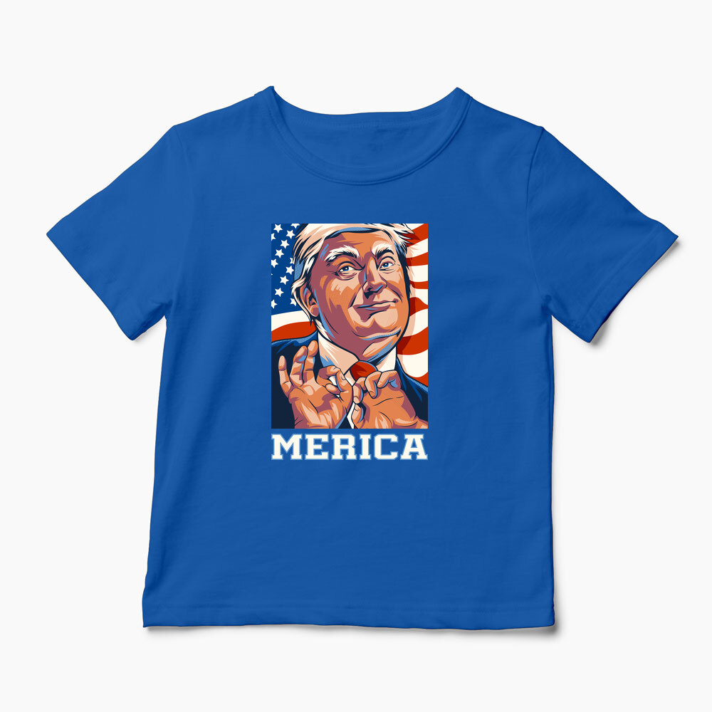 Tricou Personalizat Trump Merica - Copii-Albastru Regal