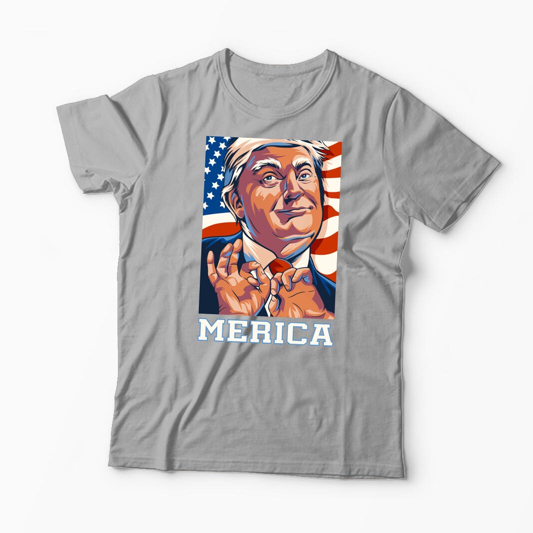 Tricou Personalizat Trump Merica - Bărbați-Gri