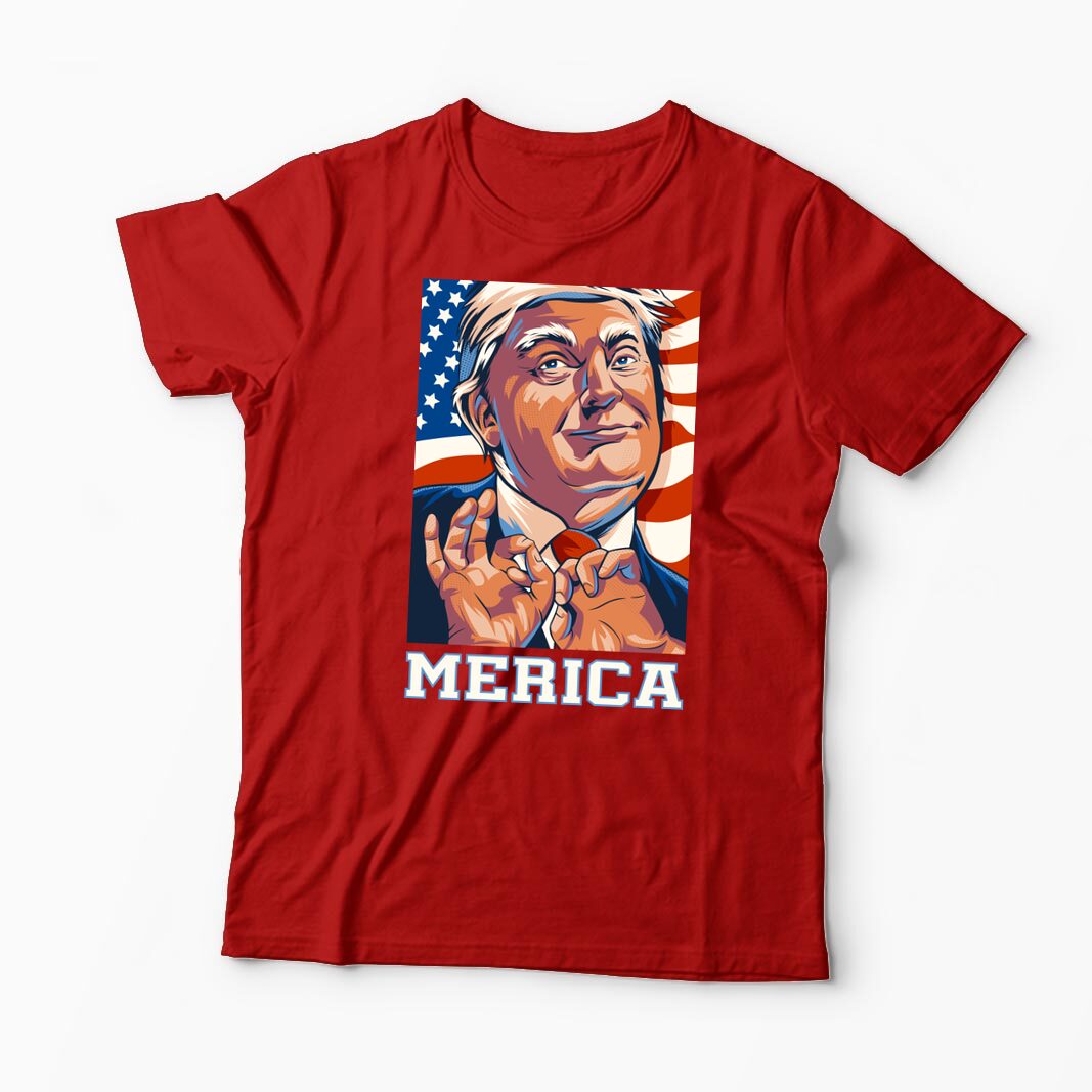 Tricou Personalizat Trump Merica - Bărbați-Roșu