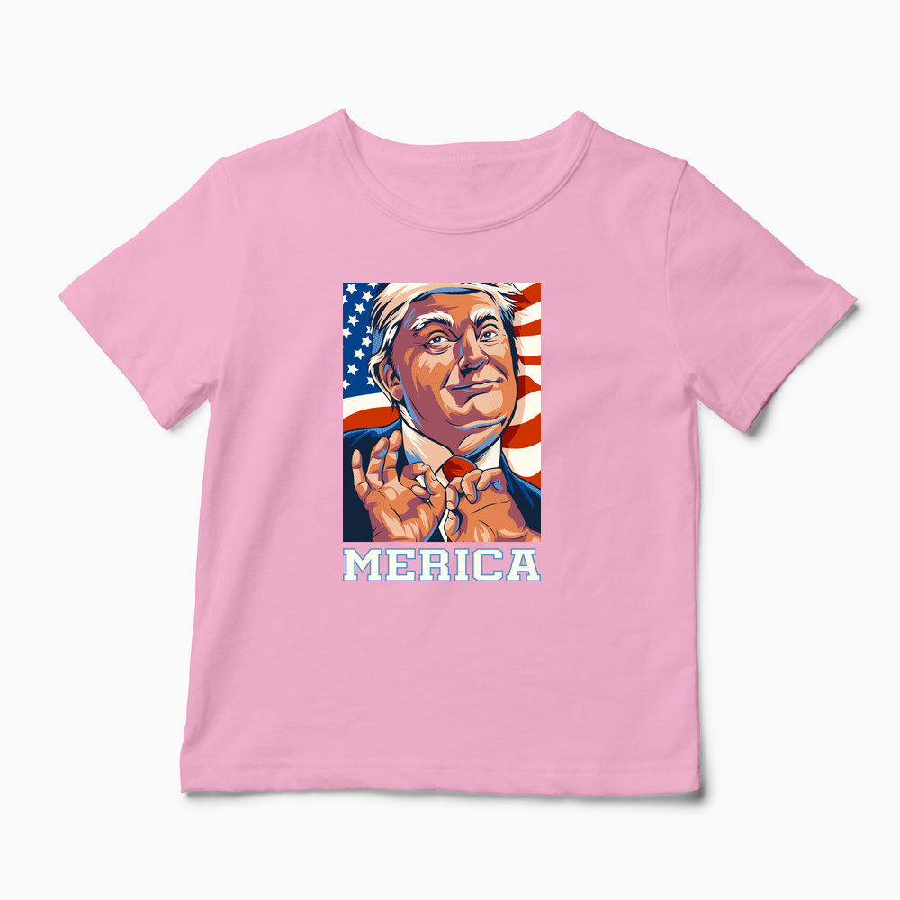 Tricou Personalizat Trump Merica - Copii-Roz