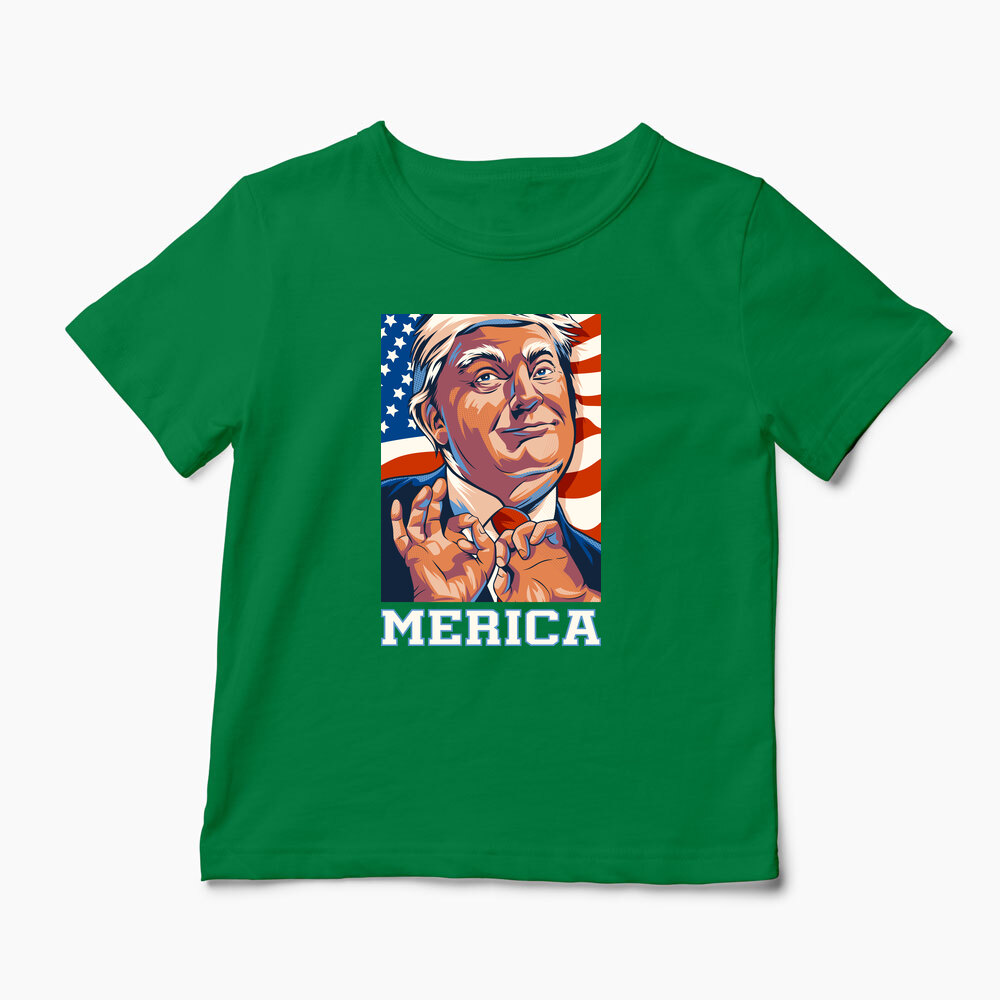 Tricou Personalizat Trump Merica - Copii-Verde