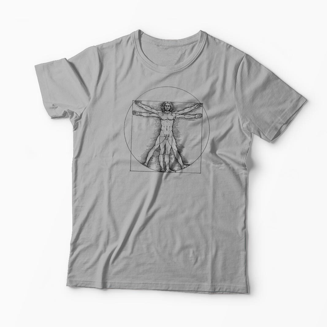 Tricou Personalizat Vitruvian Man DaVinci - Bărbați-Gri