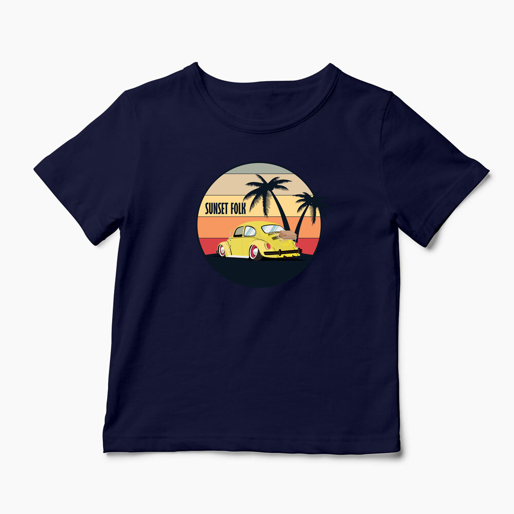 Tricou Personalizat VW Beetle Low Retro - Copii-Bleumarin