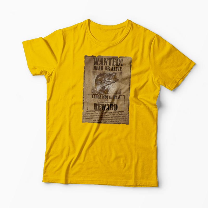 Tricou Pescuit Wanted Dead Or Alive - Bărbați-Galben