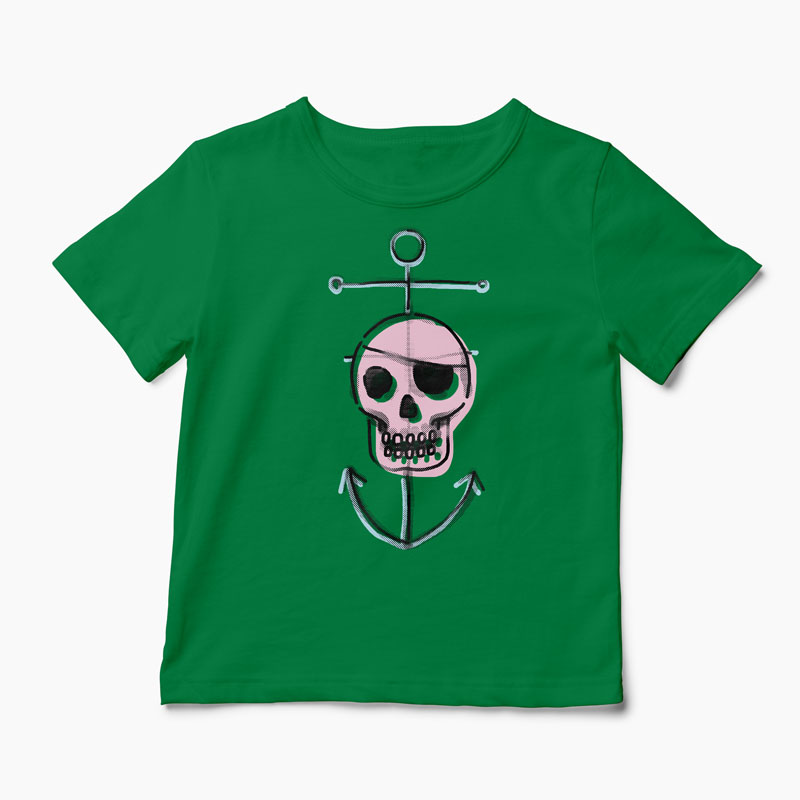 Tricou Pirat Ancoră - Copii-Verde