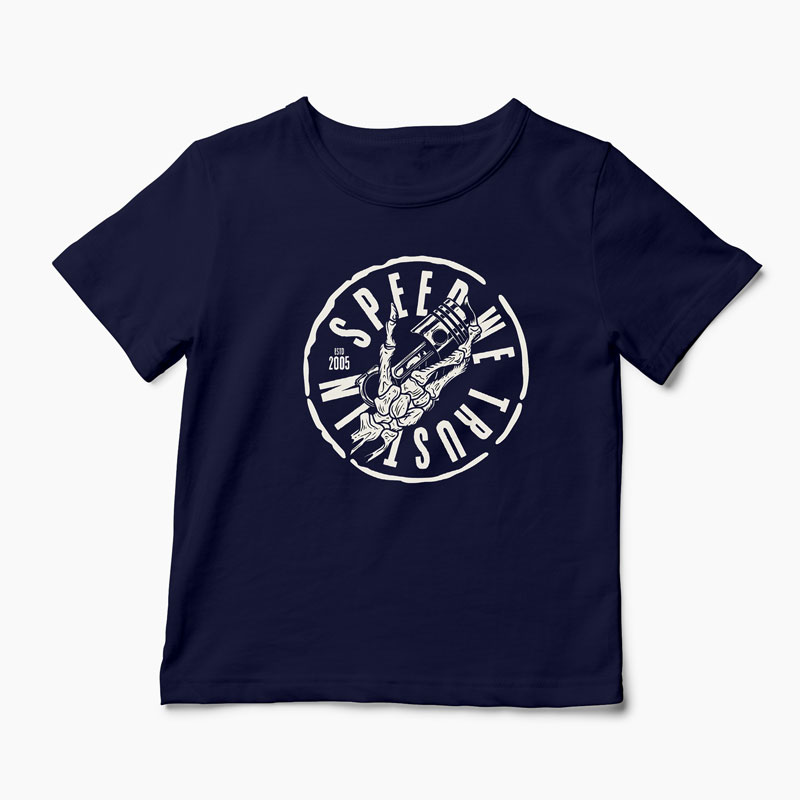 Tricou Piston Head In Speed We Trust - Copii-Bleumarin