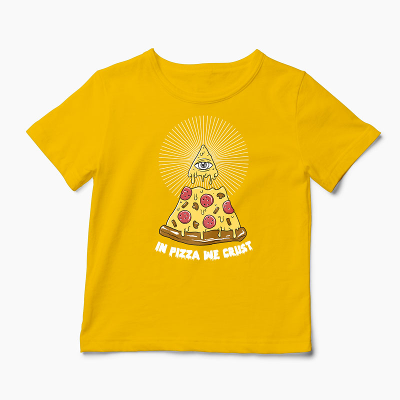 Tricou Pizza Illuminati - Copii-Galben