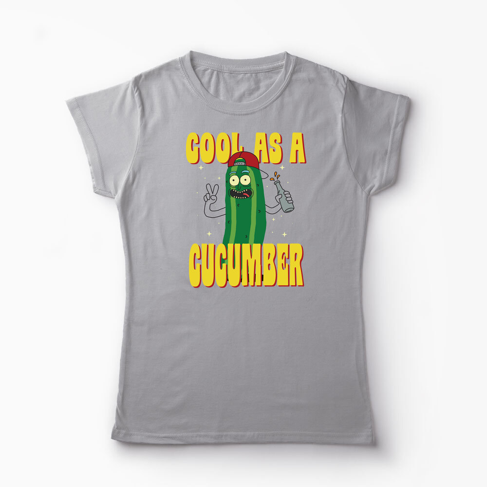 Tricou Rick and Morty Cool As A Cucumber - Femei-Gri