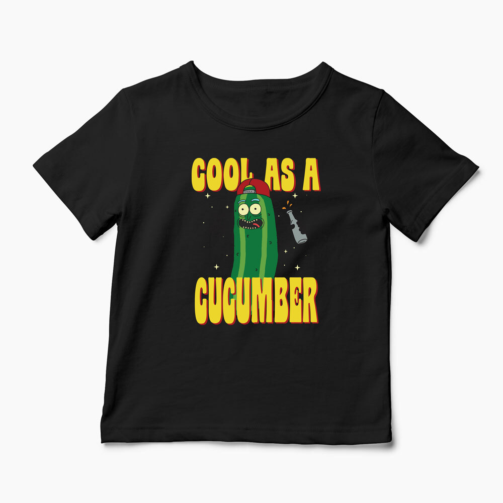 Tricou Rick and Morty Cool As A Cucumber - Copii-Negru