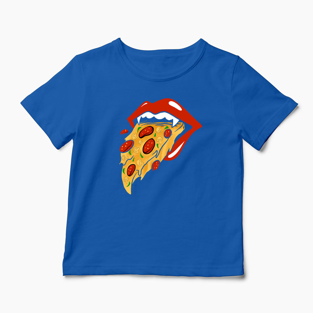 Tricou Rolling Stones Pizza - Copii-Albastru Regal