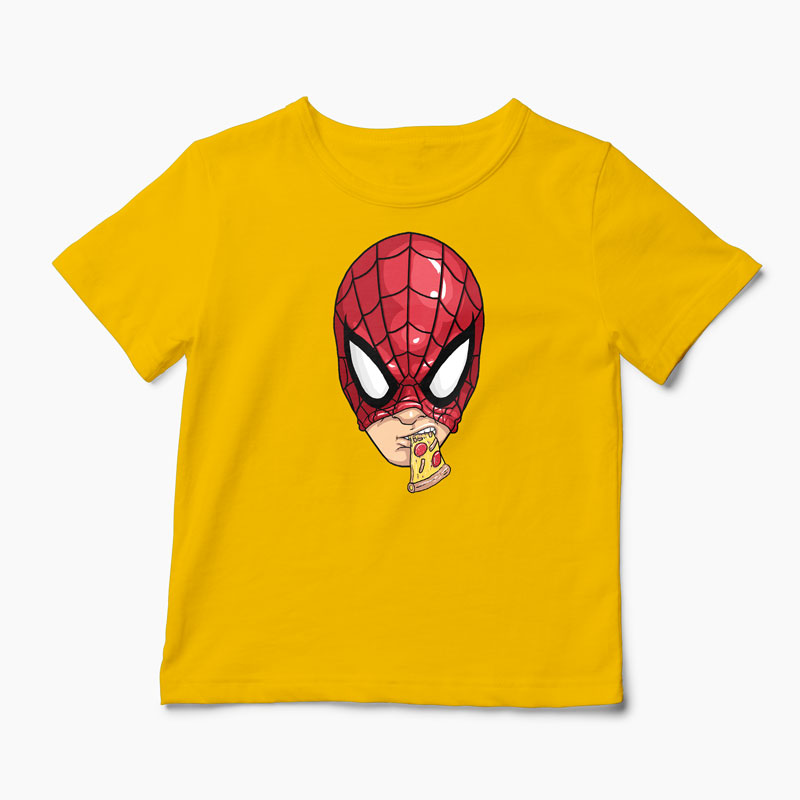 Tricou Spiderman Pizza - Copii-Galben