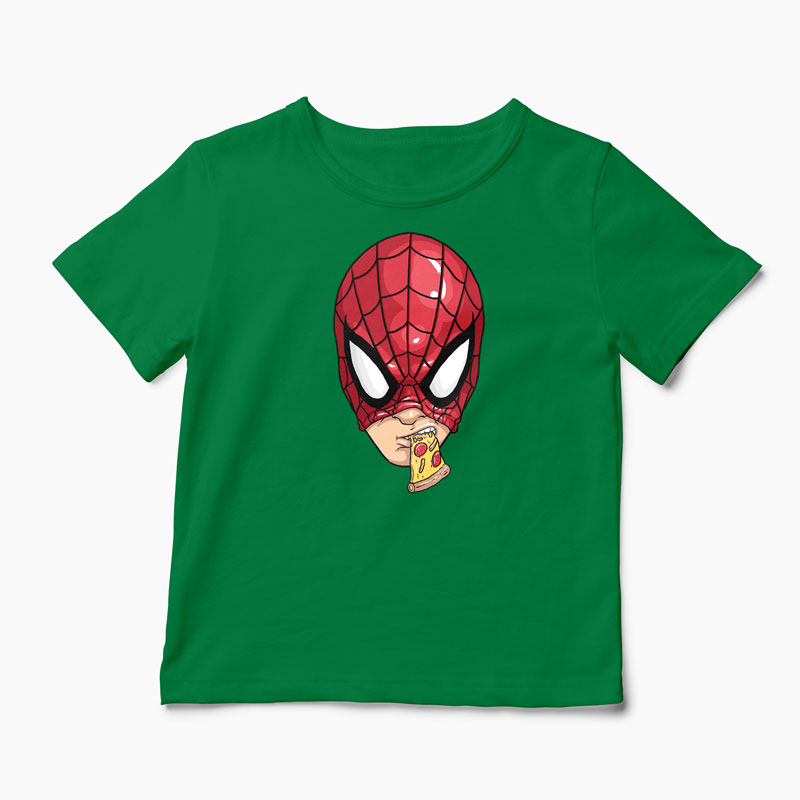 Tricou Spiderman Pizza - Copii-Verde