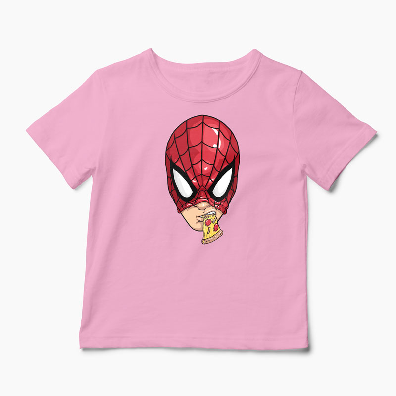 Tricou Spiderman Pizza - Copii-Roz