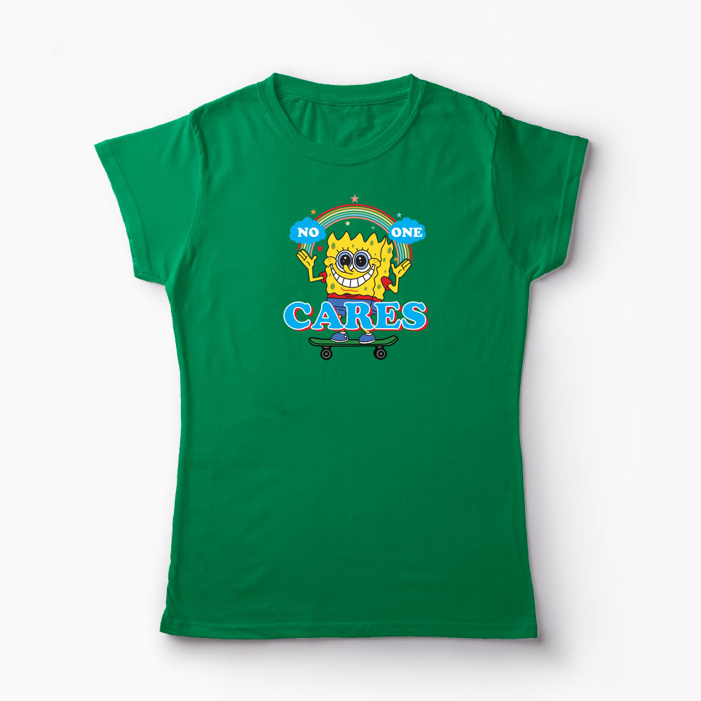 Tricou SpongeBob Nimănui nu-i pasă - Femei-Verde