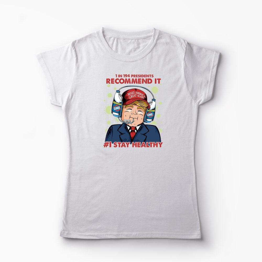 Tricou Trump Clorox Vs. Coronavirus - Femei-Alb