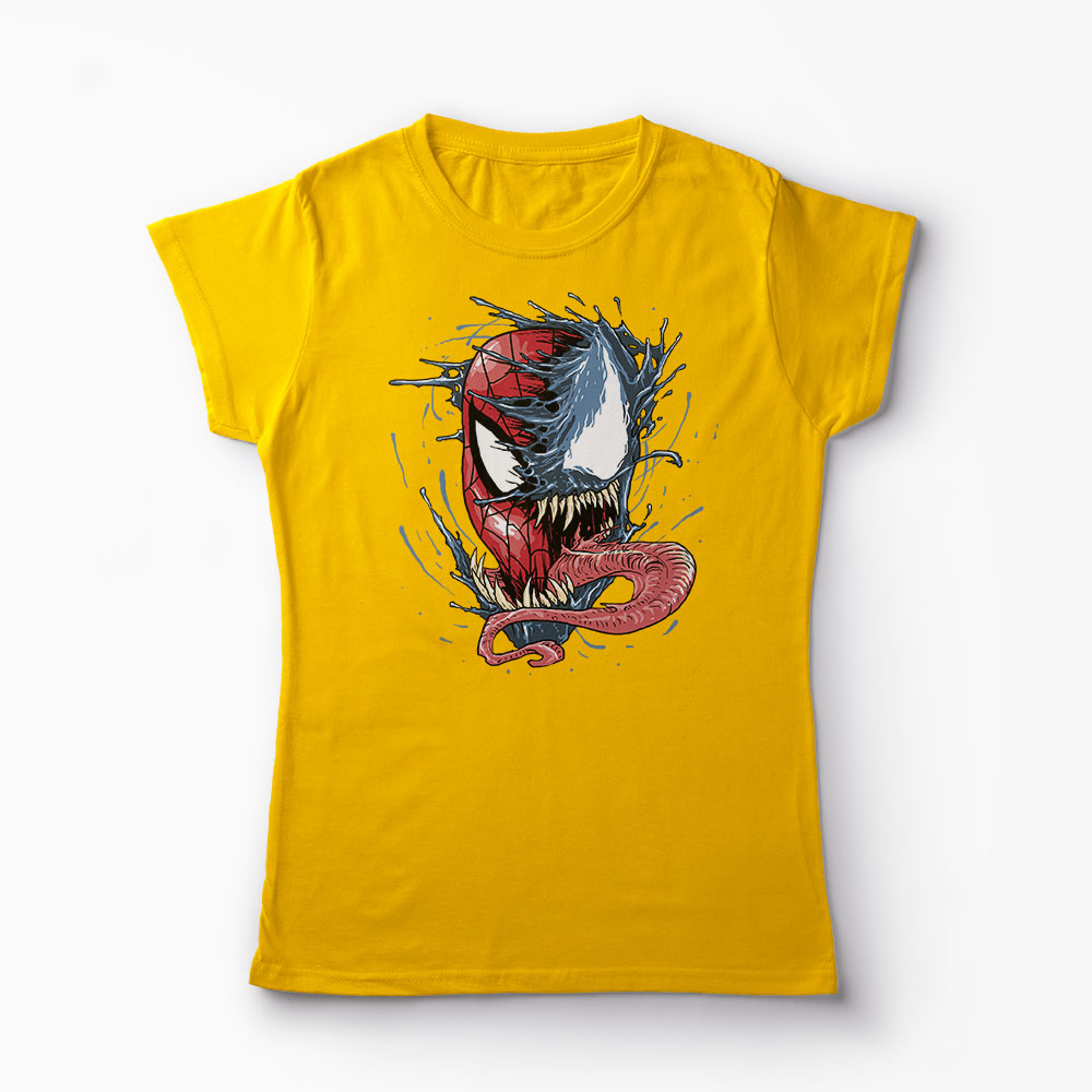 Tricou Venom vs. Spiderman - Femei-Galben