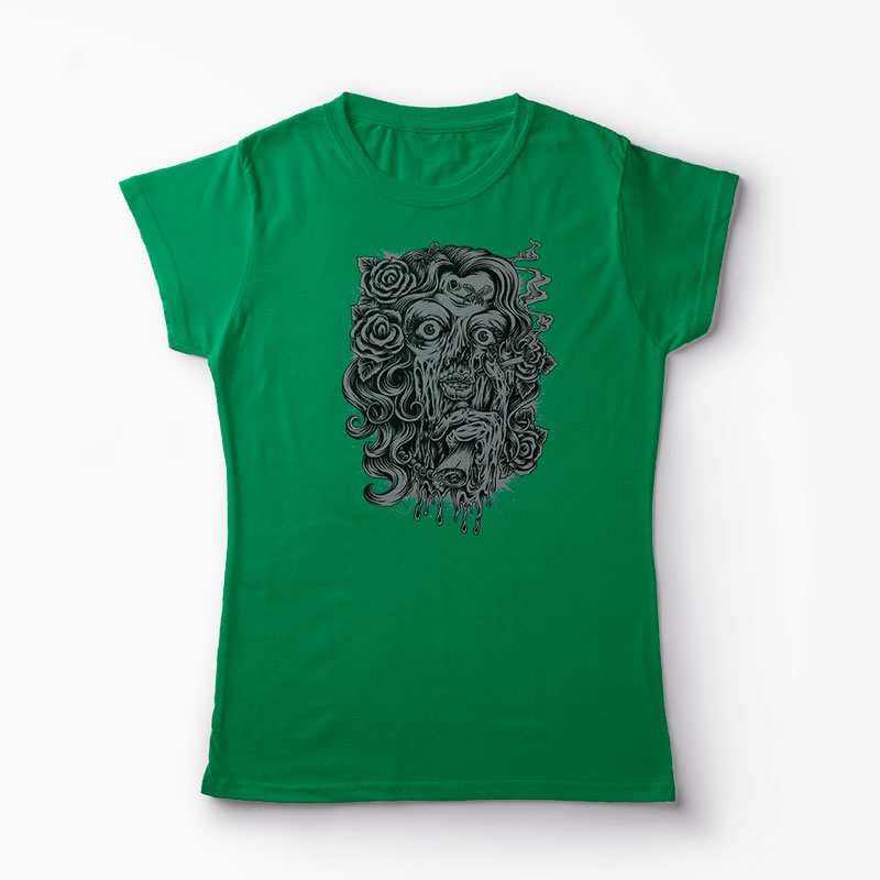 Tricou Zombie Lady - Femei-Verde