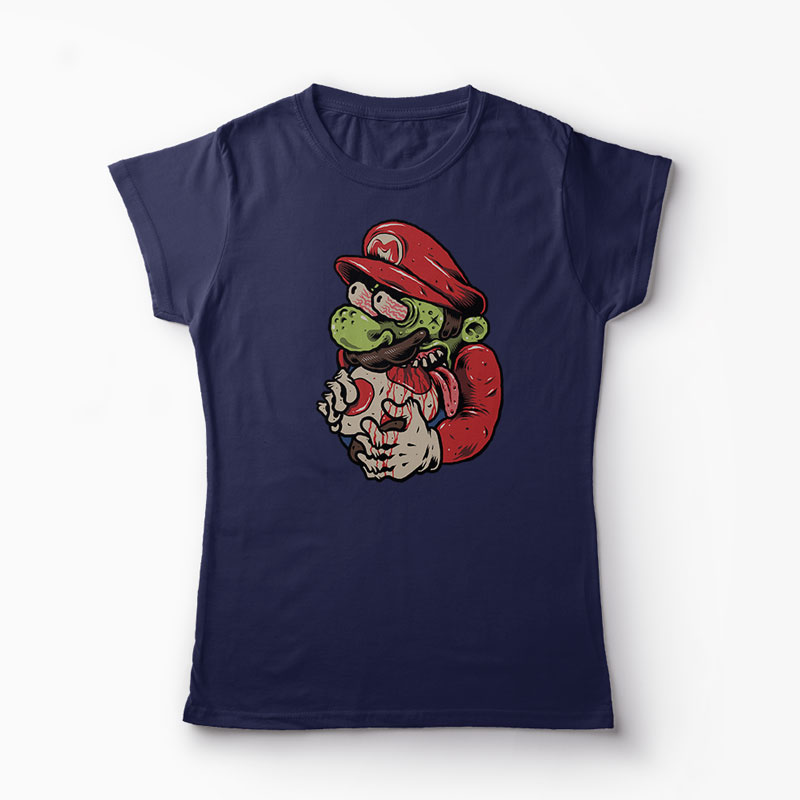 Tricou Zombie Mario - Femei-Bleumarin