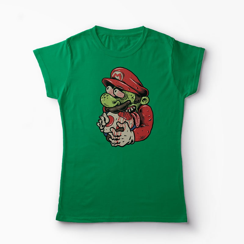 Tricou Zombie Mario - Femei-Verde