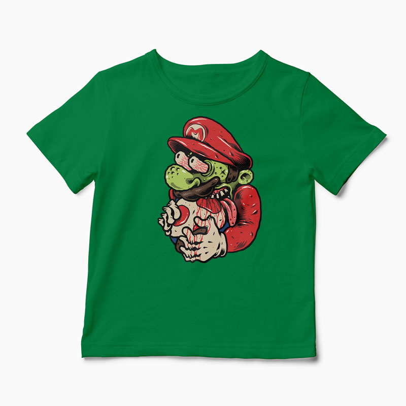 Tricou Zombie Mario - Copii-Verde