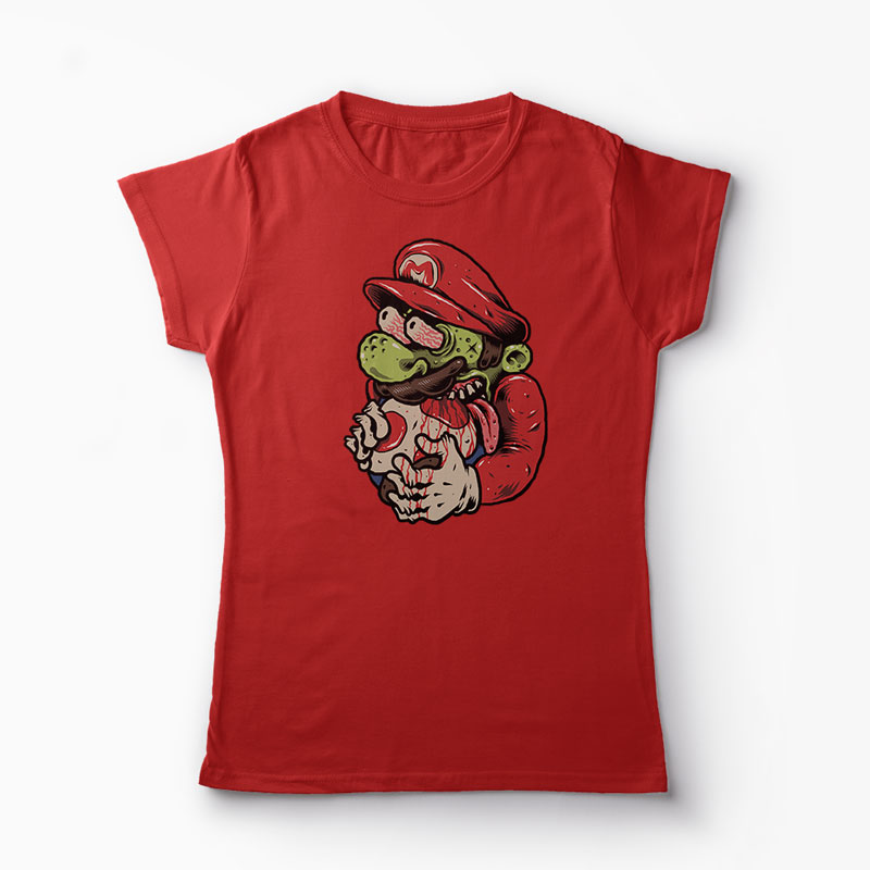 Tricou Zombie Mario - Femei-Roșu